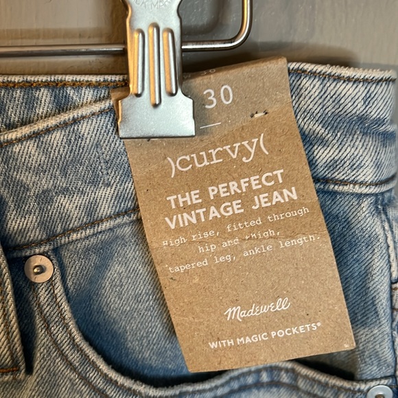 Madewell The Curvy Perfect Vintage Jean in Merle Wash Size 30 - Picture 11 of 11